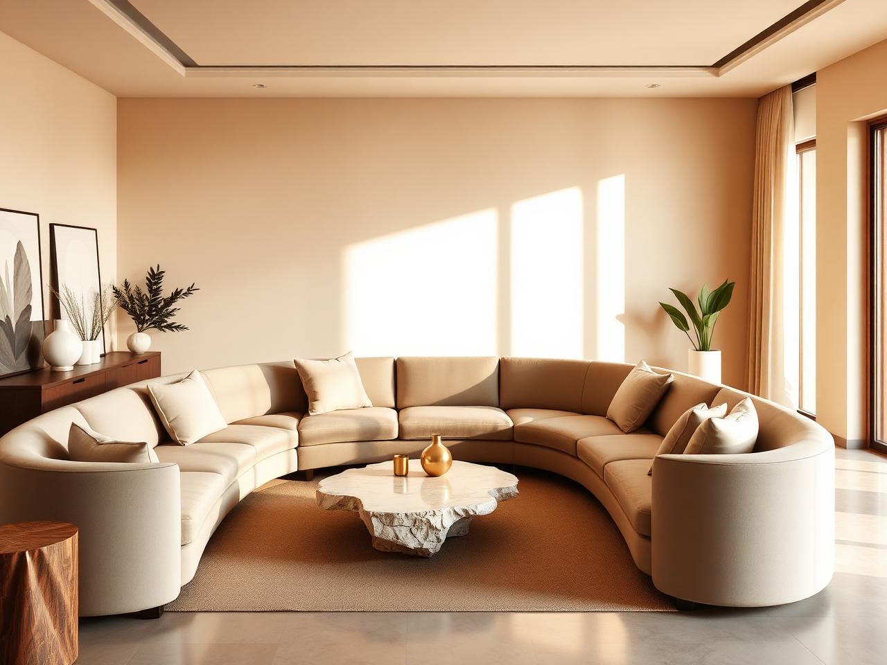 Salon contemporain avec mobilier design dans une villa Costa Blanca